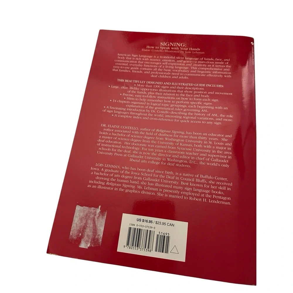 Signing: How To Speak With YOur Hands by Costello Ph.D., Elaine, Acceptable Book